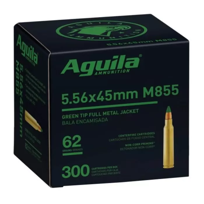 Aguila M855 Green Tip, 5.56x45mm NATO, FMJ, 62 Grain, 300 Rounds