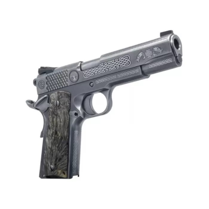 Dickinson LLC DKSN45MPRP Adam 1911 Mesopatamia Full Size 45 ACP 8+1 5" Stainless Steel Barrel, Serration B Slide, Steel Frame w/Beavertail