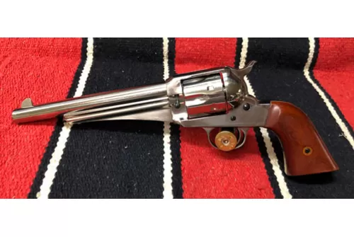 Cimarron 1875 Outlaw .45 LC, 7.5" Barrel, Nickel Plated, Walnut Grip, 6rd