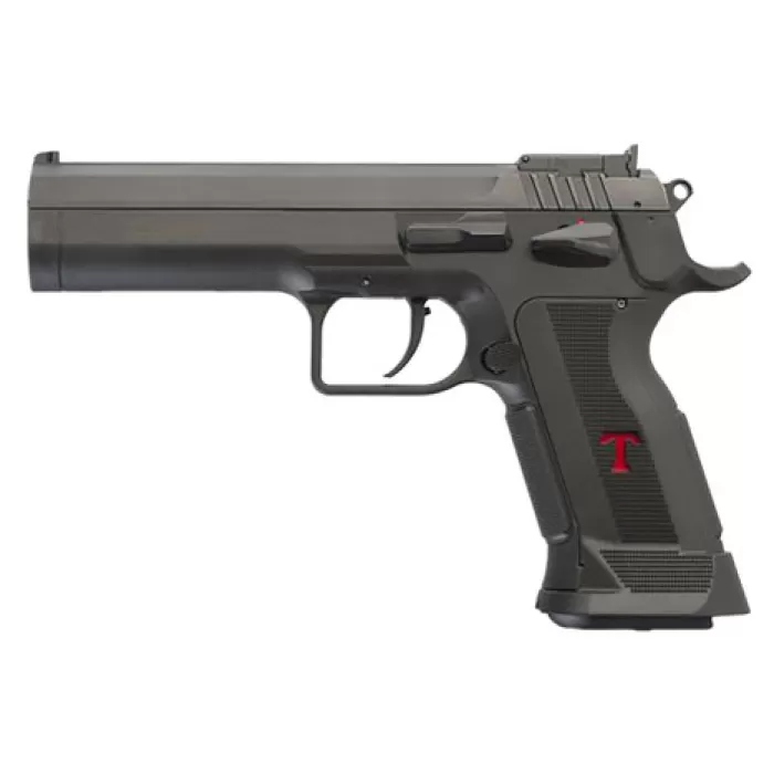 Tanfoglio TFLIMPROP9 Limited Custom  9mm Luger 19+1 4.76" Stainless Steel Barrel, Black Serrated Steel Slide, Black Polymer Frame w/Beavertail, Textured Grip
