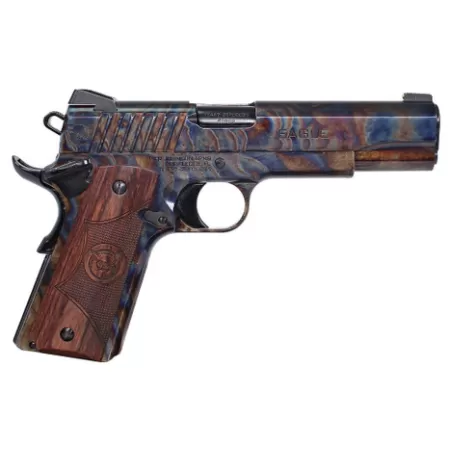 Iver Johnson Arms EAGLECC Eagle Gen2 CC Government 45 ACP 8+1 5" Polished Black PVD Crowned Barrel, Color Case Hardened Steel Serrated Slide & Steel Frame w/Beavertail, Dymondwood Engraved w/Logo Grip