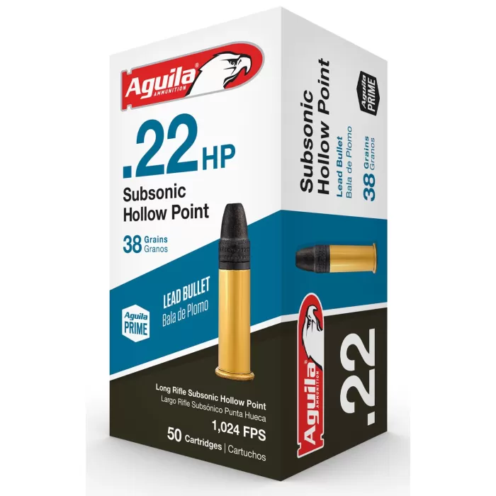 AGUILA 22LR SUB HV 38GR HP 50/1000 UPC: 640420001074 AGUILA 22LR SUB HV 38GR HP 50/1000 UPC: 640420001074