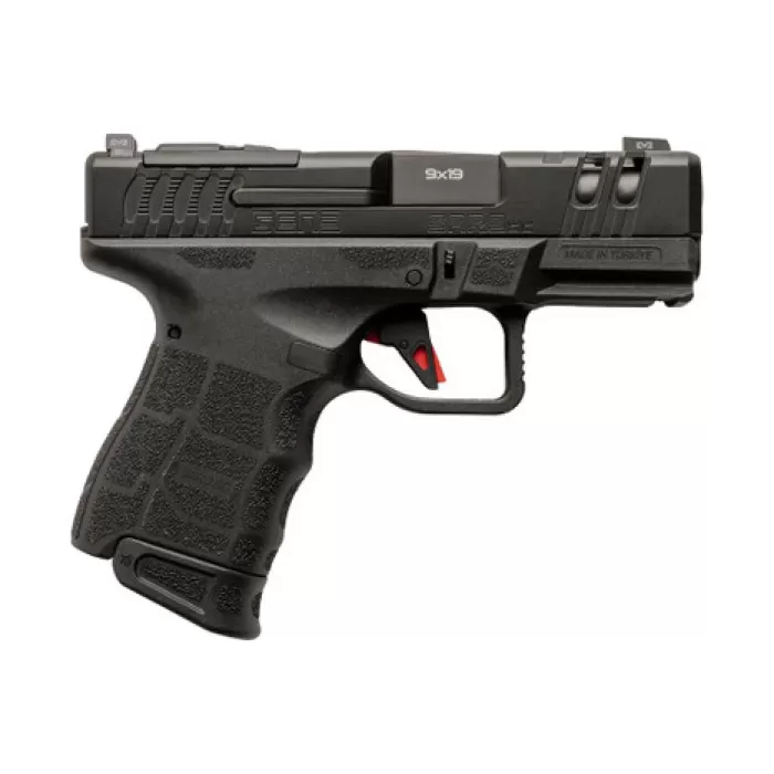 Sarsilmaz SAR9SCG3BL10 SAR9 Gen3 Sub-Compact 9mm Luger 10+1 3.30" Black Barrel, Black Steel Optic Cut/Serrated Slide, Black Polymer Frame w/Picatinny Rail, Textured Grip, RMSc Footprint Sarsilmaz SAR9SCG3BL10 SAR9 Gen3 Sub-Compact 9mm Luger 10+1 3.30" Black Barrel, Black Steel Optic Cut/Serrated Slide, Black Polymer Frame w/Picatinny Rail, Textured Grip, RMSc Footprint