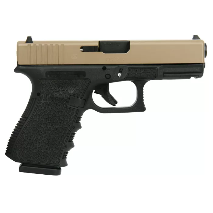 Glock 19 Gen 3 Flat Dark Earth / Black 9mm 4.02" Barrel 15-Rounds Cobblestone Stippled USA Made Glock 19 Gen 3 Flat Dark Earth / Black 9mm 4.02" Barrel 15-Rounds Cobblestone Stippled USA Made