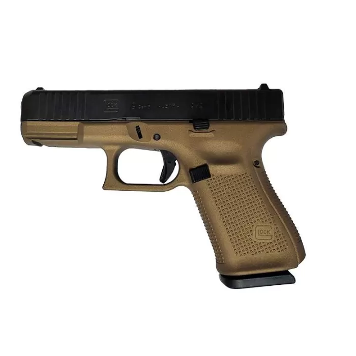 Glock 19 9mm Luger 4in Battleworn Burnt Bronze Cerakote Pistol - 15+1 Rounds Glock 19 9mm Luger 4in Battleworn Burnt Bronze Cerakote Pistol - 15+1 Rounds