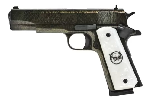 Iver Johnson Arms 1911 A1 Government .45 ACP Pistol, Water Moccasin Snakeskin Hydrographic - 1911A1 WATERMOCCASIN