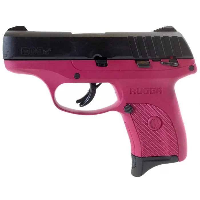 Ruger EC9S 9mm, 3.12" Barrel, Fixed Sights, Black Slide, Marsala Frame, 7rd