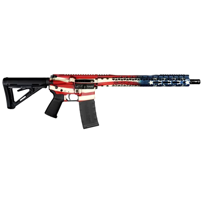 Black Rain Spec+ 5.56mm NATO 16in American Flag Semi Automatic Modern Sporting Rifle - 30+1 Rounds Black Rain Spec+ 5.56mm NATO 16in American Flag Semi Automatic Modern Sporting Rifle - 30+1 Rounds