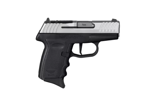 SCCY DVG-1 9mm Pistol, 3.1" Barrel, Blade Front/Adjustable Rear Sights, Black, Silver - DVG1TTBKRDR