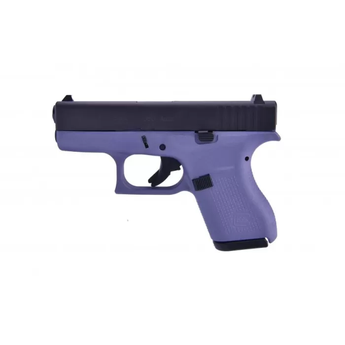 Glock 42 380 Auto (ACP) 3.25in Black/Crushed Orchid Cerakote Pistol - 6+1 Rounds Glock 42 380 Auto (ACP) 3.25in Black/Crushed Orchid Cerakote Pistol - 6+1 Rounds