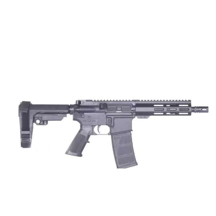 Andro Corp Industries 5568CB ACI-15 CQB 5.56 NATO 30+1 8" Black Nitride Threaded Barrel, Black Anodized Aluminum Receiver w/Picatinny Rail, M-LOK Handguard, Black Polymer SBA3 Pistol Brace, Black A2 G