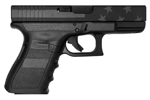 Glock Glock G19 Gen 3, 9Mm, 4.02" Barrel, Black Stealth Flag, (2) 15-Rd, US Made, Ivs Exclusive UI1950204-STEALTH