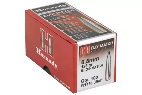 HORNADY ELD Match 6.5mm 123gr 100/Box Rifle Bullets (26176)