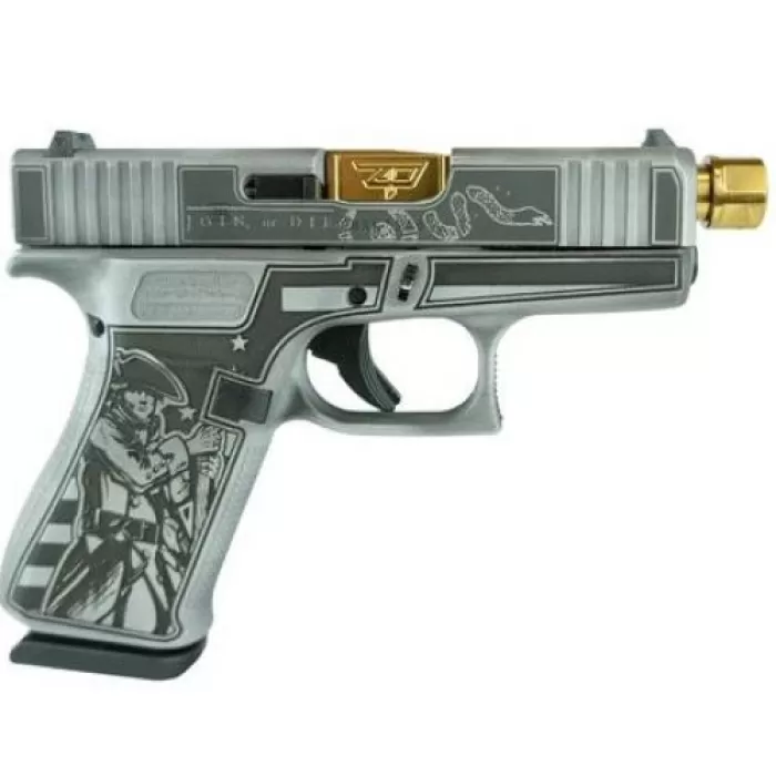 Glock G43X Custom Liberty or Death Subcompact 9mm 4" 10rds, Gray Glock G43X Custom Liberty or Death Subcompact 9mm 4" 10rds, Gray