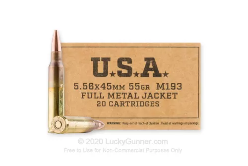 Usa Service Grade 5.56mm Nato Ammo - 5.56mm Nato 55gr Full Metal Jacket 1,000/Case
