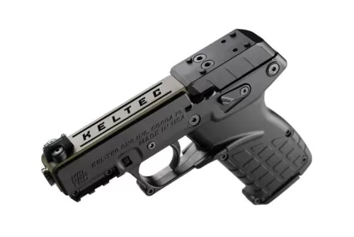 Kel-Tec P17BBLKORGRNS P17  22 LR 16+1 3.80" Black Threaded Barrel, OD Green Optic Ready/Serrated Slide, Black Polymer Frame w/Picatinny Rail, Black Polymer Grip UPC: 640832010060