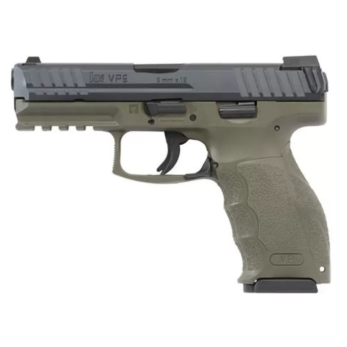 HK VP9 9mm 4.09in 15rd 3 Magazines OD Green Semi-Auto Pistol with Night Sights (700009GRLE-A5) HK VP9 9mm 4.09in 15rd 3 Magazines OD Green Semi-Auto Pistol with Night Sights (700009GRLE-A5)