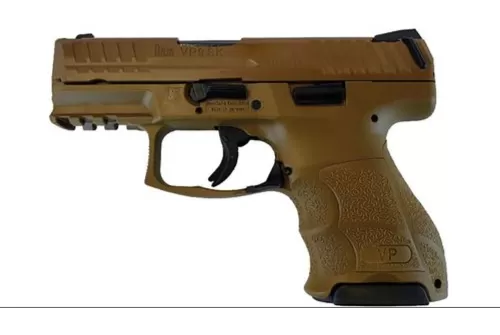 HK VP9SK, 9mm, 3.39" Barrel Brown Cerakote Slide, Flat Dark Earth Frame, 2- 10rd Mags