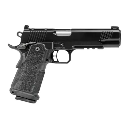 Kimber Mfg, Inc 3600301 DS Warrior 38 Super 20+1 5" Matte Stainless Barrel, KimPro Black Optic Cut/Serrated Slide, Black Stainless Steel Frame w/Beavertail & Picatinny Rail, Black Carbon Fiber Grip