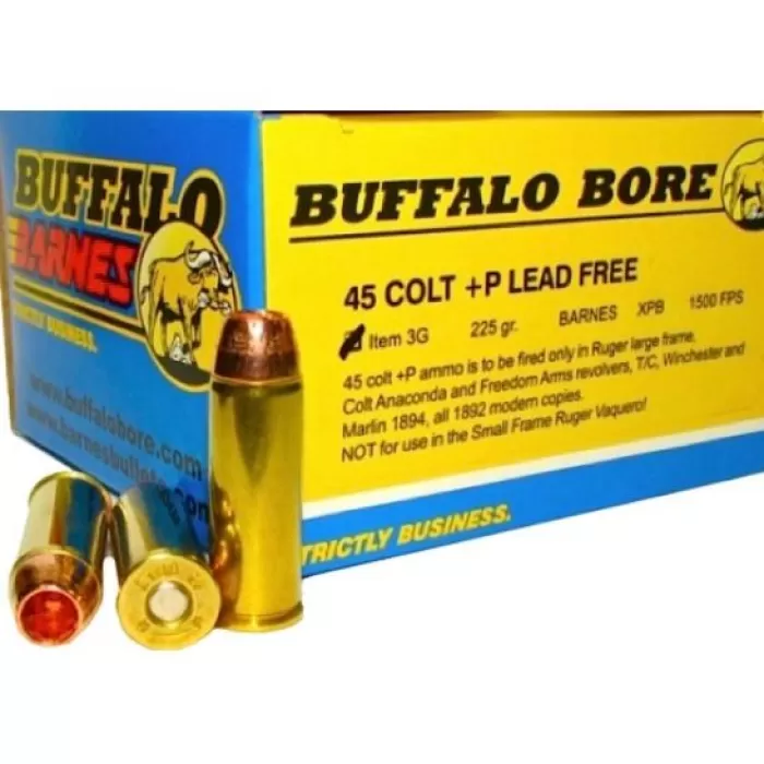 Buffalo Bore 45 LC +P 225 grain Barnes XPB Lead-Free Pistol and Handgun Ammo, 20/Box - 3G/20 Buffalo Bore 45 LC +P 225 grain Barnes XPB Lead-Free Pistol and Handgun Ammo, 20/Box - 3G/20
