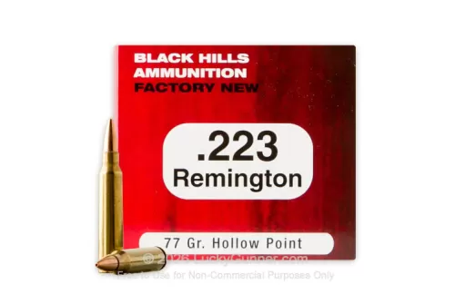 Black Hills 223 Remington Ammo 77 Grain Open Tip Match Case of 1000 (20 Boxes of 50)
