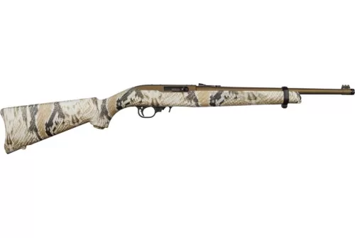 Ruger 10/22 22 LR, 16.12" Threaded Barrel, Snake Skin Camo, Bronze Rec, 10rd