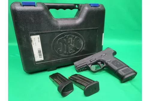 FN FNS-9 Compact 9mm 3.6in Barrel 12 and 17 Rd Mag Fixed 3-Dot Sights Handgun (66720)