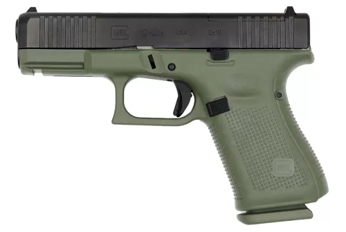 Glock G19 Gen 5 MOS 9mm 4" 15rd Pistol, BattleField Green - UA195S203MOSBFG