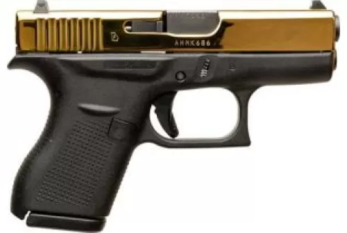 Glock 42 Black / Gold .380 ACP 3.2