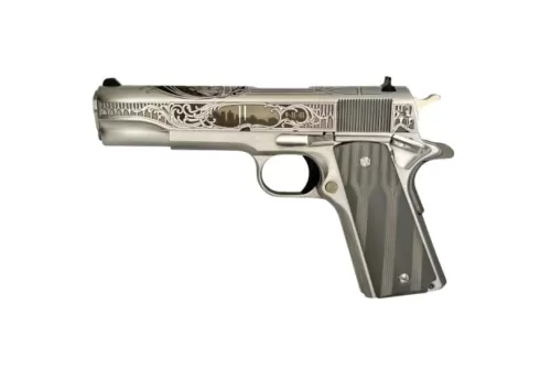Colt 1911 Classic Government, Never Forget 5" .45 ACP 7rd Handgun, Engraved Stainless, Grey - 01911C-SS-1911