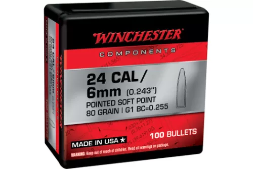Winchester 243 Win 80gr Pointed Soft Point 100/Box