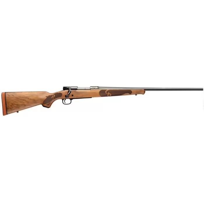 Winchester Model 70 Featherweight 25-06 Rem 22" Gloss Blued Target Crown Barrel, Drilled & Tapped Receiver, Satin AA French Maple w/Schnabel Forearm Stock, 5 Rd