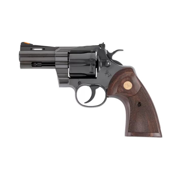 Colt Mfg PYTHONBP3WTS Python  357 Mag/38 Special 6 Shot 3" Blued Carbon Steel Vent Rib Barrel, Cylinder & Frame, Wood Grip, Exposed Hammer