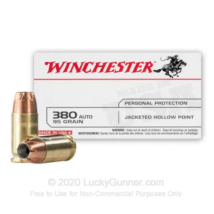 Winchester Defense .380acp, 95gr JHP, 500rd Case
