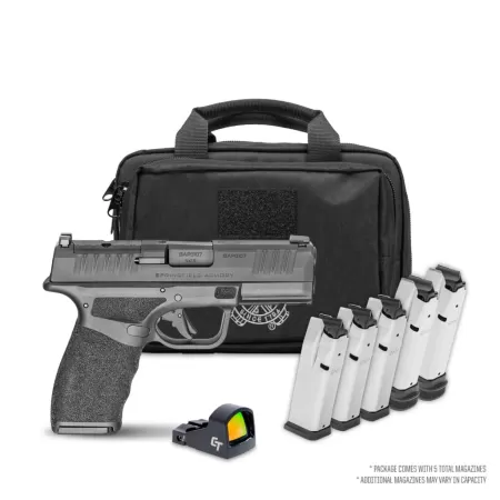 SPRINGFIELD ARMORY Hellcat Pro OSP Gear Up 2025 9mm 3.7in 3x 15rd/2x 17rd Mags White Dot Sights Black Pistol (HCP9379BOSP-UWD-GU25)