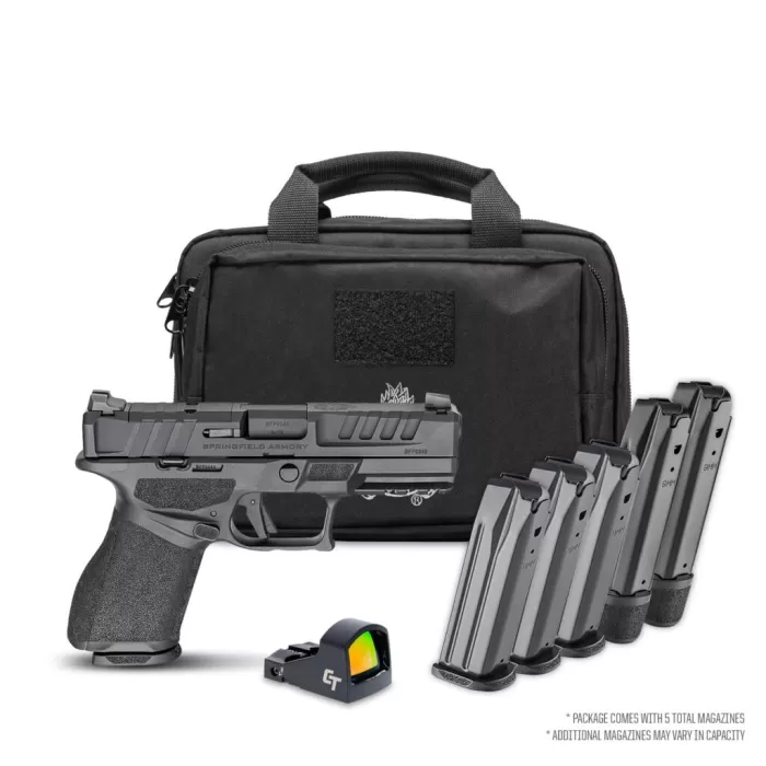 SPRINGFIELD ARMORY Echelon 4.0C Gear Up 2025 9mm 4in 3x 15rd/2x 18rd Mags White Dot Front Sight Black Pistol (EC9409B-UWD-GU25) SPRINGFIELD ARMORY Echelon 4.0C Gear Up 2025 9mm 4in 3x 15rd/2x 18rd Mags White Dot Front Sight Black Pistol (EC9409B-UWD-GU25)