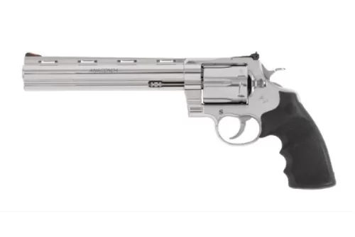 Colt Mfg ANACONDASP8RTS45C Anaconda 45 Colt (Long Colt) 6rd Shot 8" Stainless Vent Rib Barrel, Cylinder & Frame, Black Grip