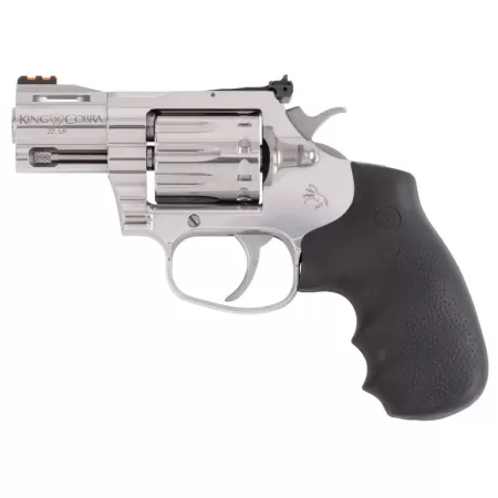 Colt Mfg KCOBRA22SP2RFO King Cobra 22 LR 10 Shot 2" Stainless Vent Rib Barrel, Stainless Cylinder & Frame, Black Rubber Grip