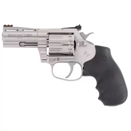 Colt Mfg KCOBRA22SP3RFO King Cobra  22 LR 10 Shot 3" Stainless Vent Rib Barrel, Stainless Cylinder & Frame, Black Rubber Grip