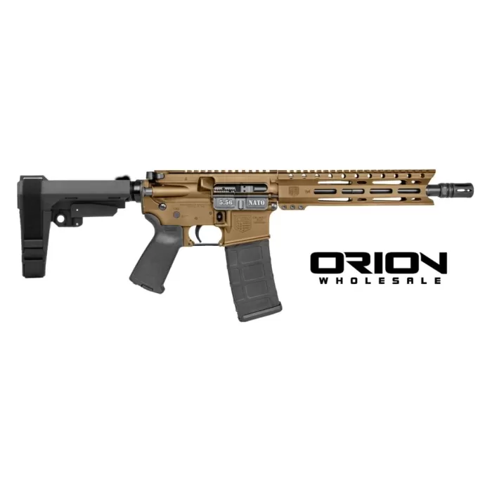 DIAMONDBACK DB15 5.56mm NATO 10in 30rd Burnt Bronze Semi-Auto Pistol w/ SB Tactical SBA3 Brace (DB197AK042)