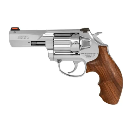 Diamondback DB075AS703 SDR Sports South Exclusive 357 Mag/38 Special +P 6 Shot 3" Polished Stainless Steel Barrel, Cylinder & Frame, Hogue Wood Grip, Exposed Hammer