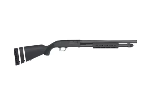 Mossberg 50799 590A1 12 Gauge Pump 3" 6+1 18.50" Black Parkerized Heavy Walled Barrel, M-LOK Forend, Black Parkerized Steel Drilled & Tapped Receiver, Fixed Black Synthetic Stock, Cylinder Bore Choke