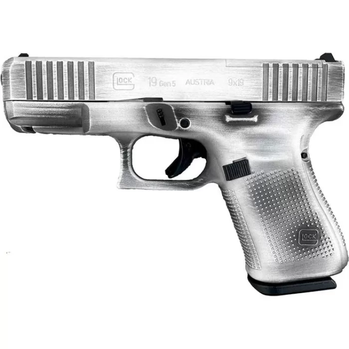 Glock 19 Gen5 MOS 9mm 4.02" 15rds, Distressed Stormtrooper White