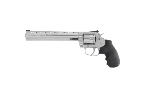 Colt Mfg KCOBRA22SP8RFO King Cobra Target 22 LR 10rd Shot 8" Stainless Vent Rib Barrel, Stainless Steel Cylinder & Frame, Black Hogue Overmolded Grip, Exposed Hammer