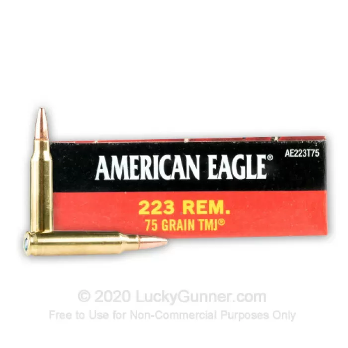 223 Rem - 75 Grain TMJ - Federal American Eagle - 500 Rounds
