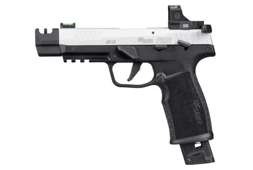 SIG SAUER P322-Comp 22LR 4in 1x20/1x25rd Black/White Single Action Pistol with Romeo RS Compact Sight (322C-T-COMP-RS)