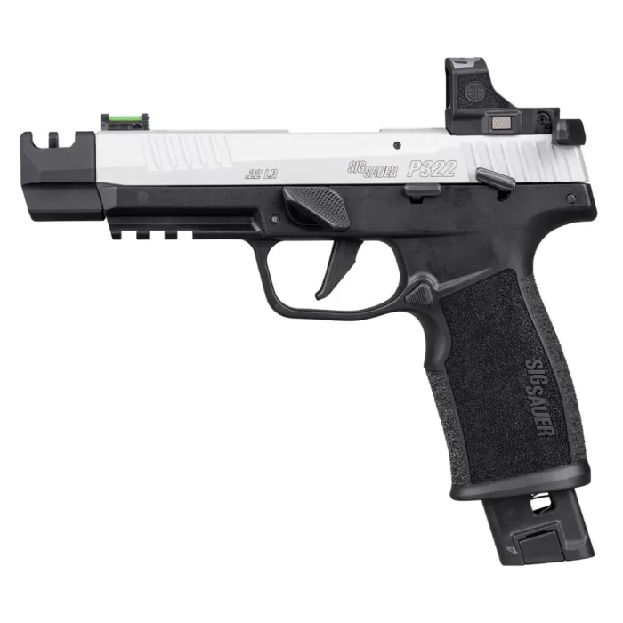 SIG SAUER P322-Comp 22LR 4in 1x20/1x25rd Black/White Single Action Pistol with Romeo RS Compact Sight (322C-T-COMP-RS)