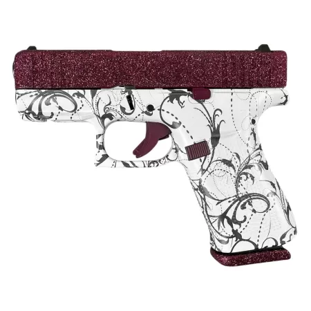 GLOCK 43X Glitter Gunz 9mm 3.41in 10rd Black Cherry/Paisley Cerakote Striker-Fired Pistol (PX4350204NBCP)