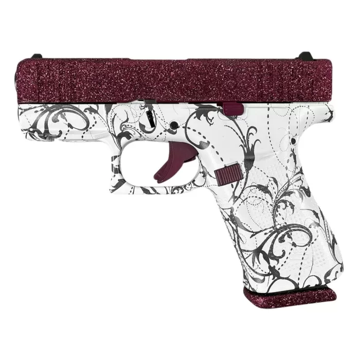 GLOCK 43X Glitter Gunz 9mm 3.41in 10rd Black Cherry/Paisley Cerakote Striker-Fired Pistol (PX4350204NBCP) GLOCK 43X Glitter Gunz 9mm 3.41in 10rd Black Cherry/Paisley Cerakote Striker-Fired Pistol (PX4350204NBCP)