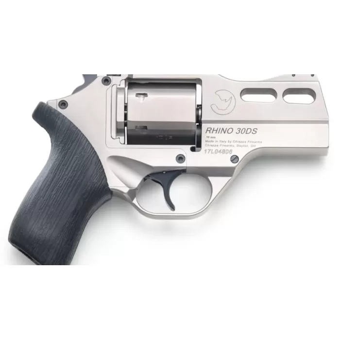Chiappa Firearms 340.341 Rhino 30DS Small 10mm Auto 6 Shot 3" Black Anodized Picatinny Rail/Vent Rib Barrel, Black Cylinder Black Anodized Aluminum Frame w/Picatinny Rail, Walnut Grip